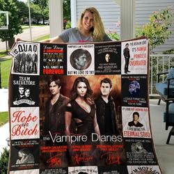 The Vampires Diaries T Shirt Quilt Blanket and Home Decor