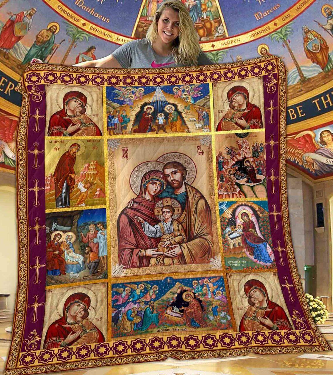 The Virgin Holy Family Quilt Blanket DHC1401786VT and Home Decor