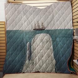 The Whale  Vintage Throw Quilt Blanket and Home Decor