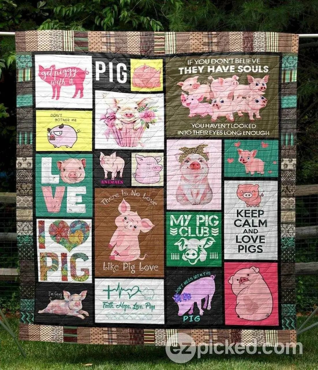 There Is No Love Like Pig Love Pk270524 Quilt Blanket and Home Decor