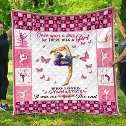 There Was A Girl Who Loved Gymnastics Quilt Blanket Great Customized Blanket Gifts For Birthday Christmas Thanksgiving and Home Decor