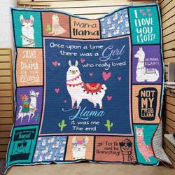 There Was A Girl Who Loves Llama Quilt Blanket Great Customized Blanket Gifts For Birthday Christmas Thanksgiving and Home Decor