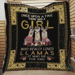 There Was A Girl Who Really Loved Llamas Quilt Blanket Great Customized Blanket Gifts For Birthday Christmas Thanksgiving and Home Decor