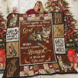 There Was A Girl Who Really Loved My Bengal Cat Quilt Blanket Great Customized Blanket Gifts For Birthday Christmas Thanksgiving and Home Decor