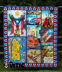 Thevitic™ Puerto Rico Quilt 3D Aop 03789 and Home Decor