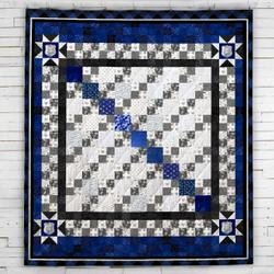 Thin Blue Line Square Patterned Blanket  Quilt and Home Decor