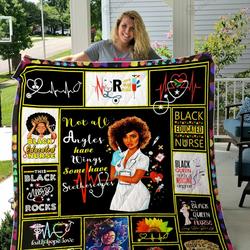 This Black Nurse Rocks Faith Hope Love Quilt Blanket Great Customized Gifts For Birthday Christmas Thanksgiving Perfect Gifts For Nurse And Black Daughter Girlfriend Wife and Home Decor