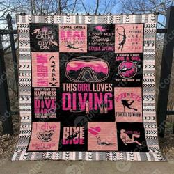 This Girl Love Diving Clt150667 Quilt Blanket and Home Decor