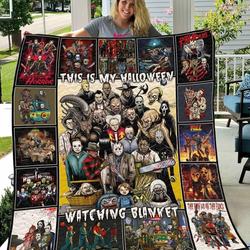 This Is My Halloween Watching Blanket Quilt Blanket and Home Decor
