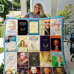 Thomas Jefferson Books Quilt Blanket      and Home Decor