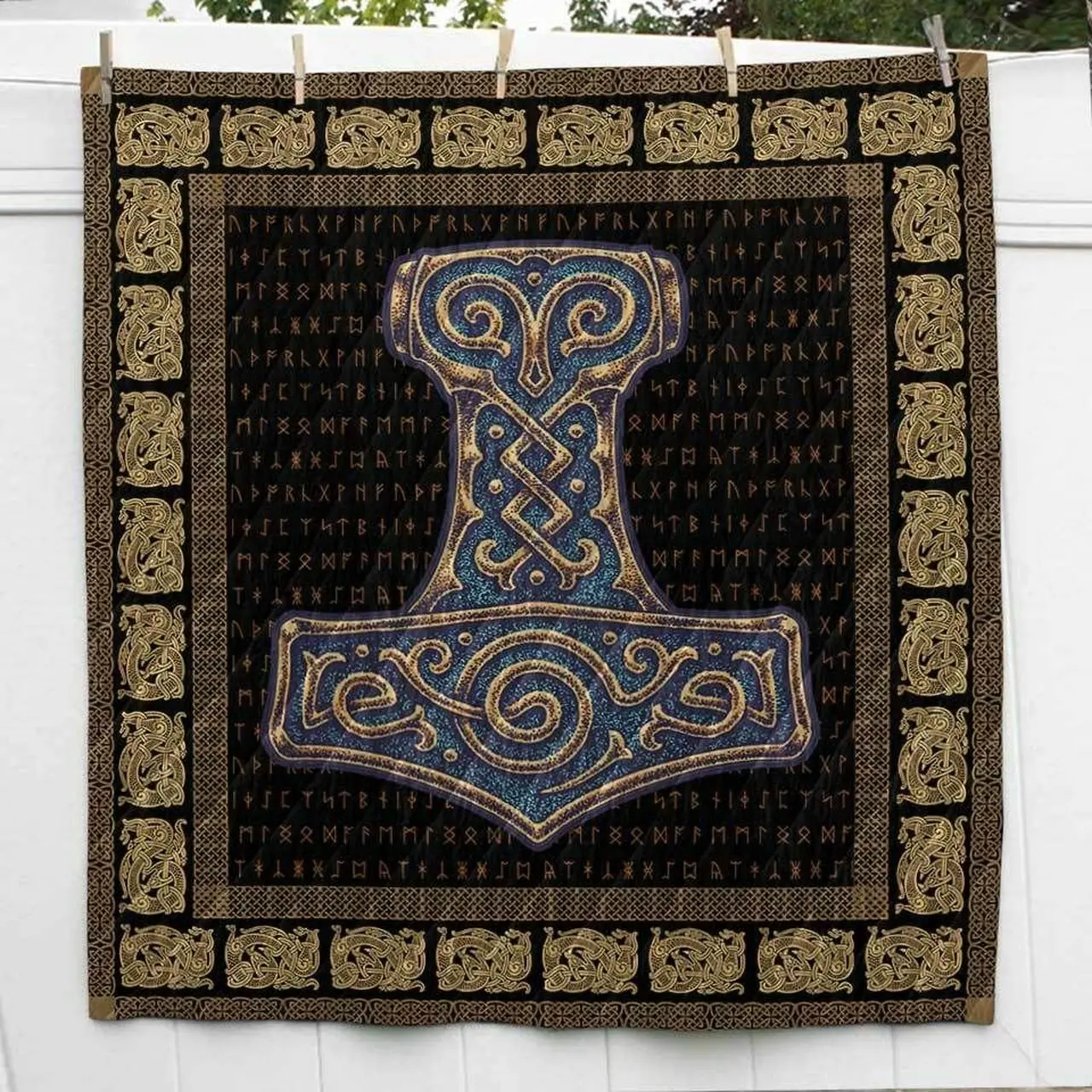 Thor Hammer Mjolnir Viking Cl2100511Mdq Quilt Blanket and Home Decor