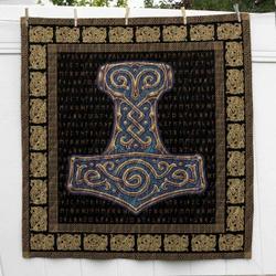 Thor Hammer Mjolnir Viking Cl2100511Mdq Quilt Blanket and Home Decor