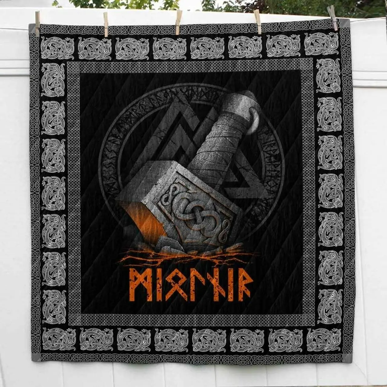 Thor Hammer Mjolnir Viking Cl2100515Mdq Quilt Blanket and Home Decor