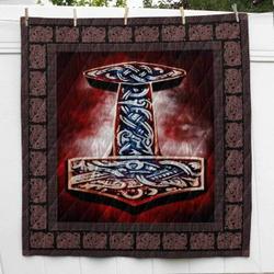 Thor Hammer Viking Cl2100516Mdq Quilt Blanket and Home Decor