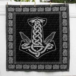 Thor Hammer Viking Raven Cl2100518Mdq Quilt Blanket and Home Decor