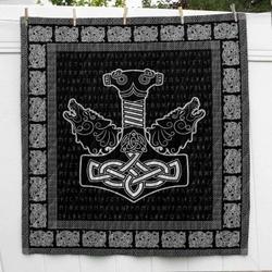 Thor Hammer Viking Wolf Cl2100520Mdq Quilt Blanket and Home Decor