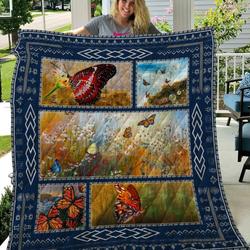 Thqa34002 Butterflies Quilt Blanket  Quilt and Home Decor