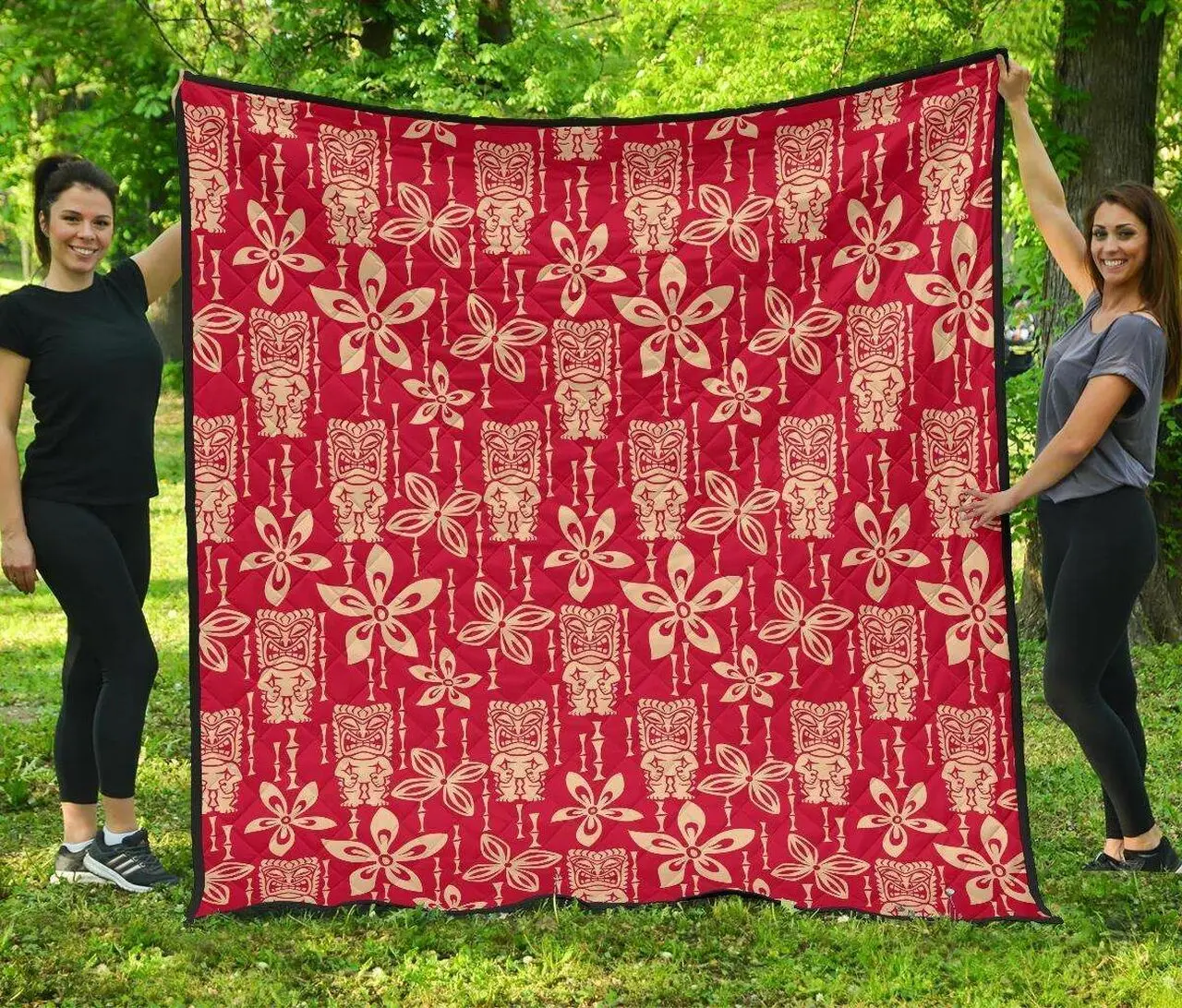 Tiki Hawaiian Cl12100670Mdq Quilt Blanket and Home Decor