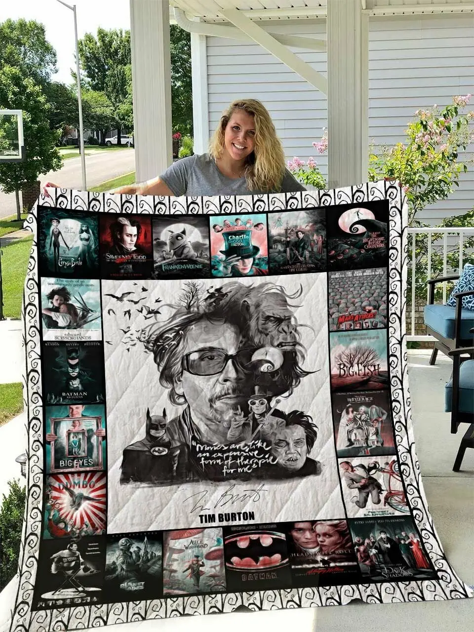 Tim Burton Quilt Blanket I1D1 and Home Decor