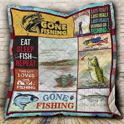 Time To Fishing Hur Quilt vw and Home Decor