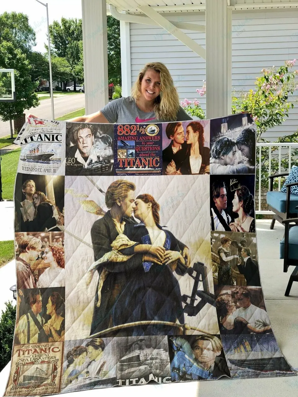 Titanic T Shirt 4 Quilt Blanket and Home Decor