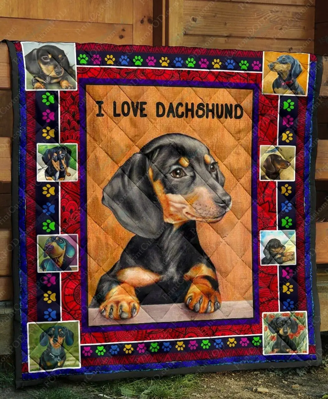 Tlab Dachshund Quilt Blanket Ver 12 and Home Decor
