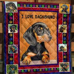 Tlab Dachshund Quilt Blanket Ver 12 and Home Decor