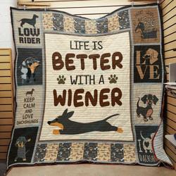 Tlab Dachshund Quilt Blanket Ver 16 and Home Decor