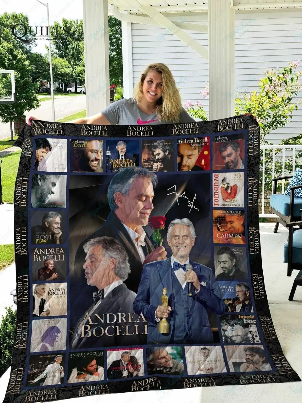 Tlmus Andrea Bocelli Quilt Blanket and Home Decor
