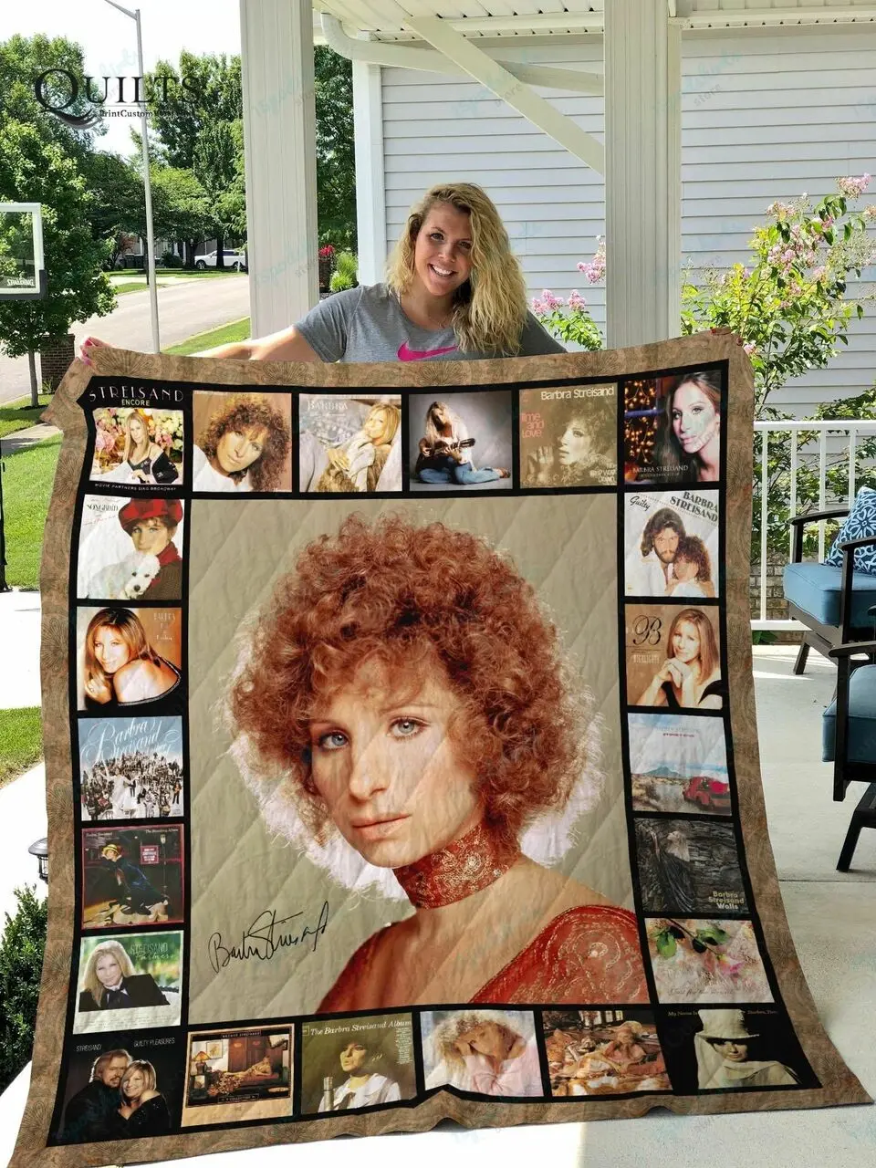 Tlmus Barbra Streisand Quilt Blanket and Home Decor