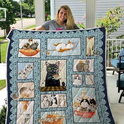 Tlmus Cat Cute Quilt Blanket Ver 2 and Home Decor