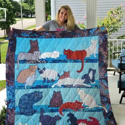 Tlmus Cat Quilt Blanket Ver 22 and Home Decor