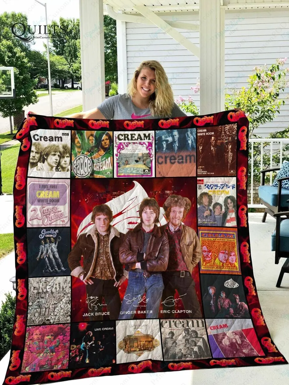Tlmus Cream Quilt Blanket and Home Decor