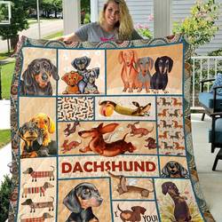 Tlmus Dachshund Cartoon Quilt Blanket Ver 2 and Home Decor