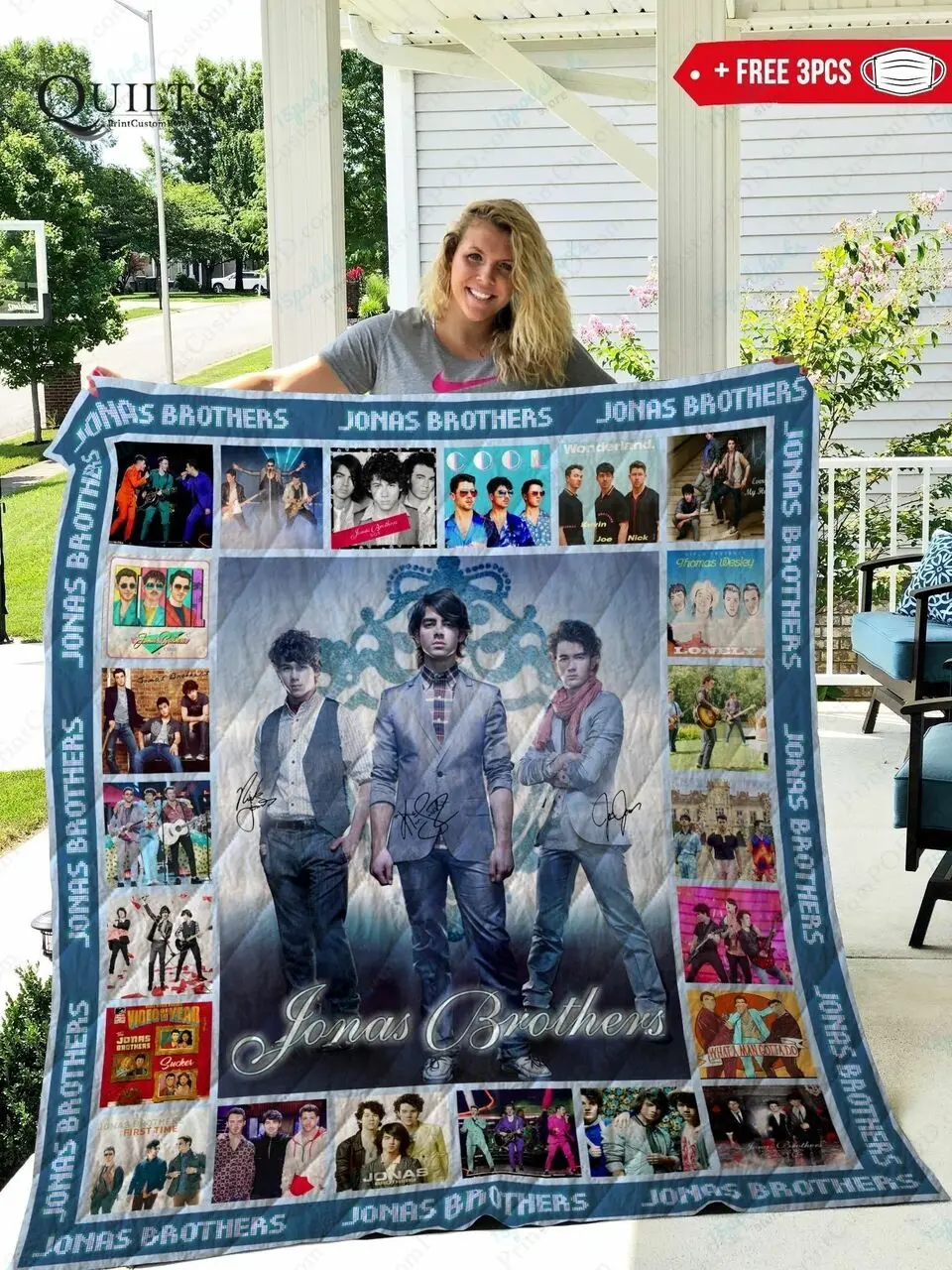 Tlmus Jonas Brothers Quilt Blanket Ver 1 and Home Decor