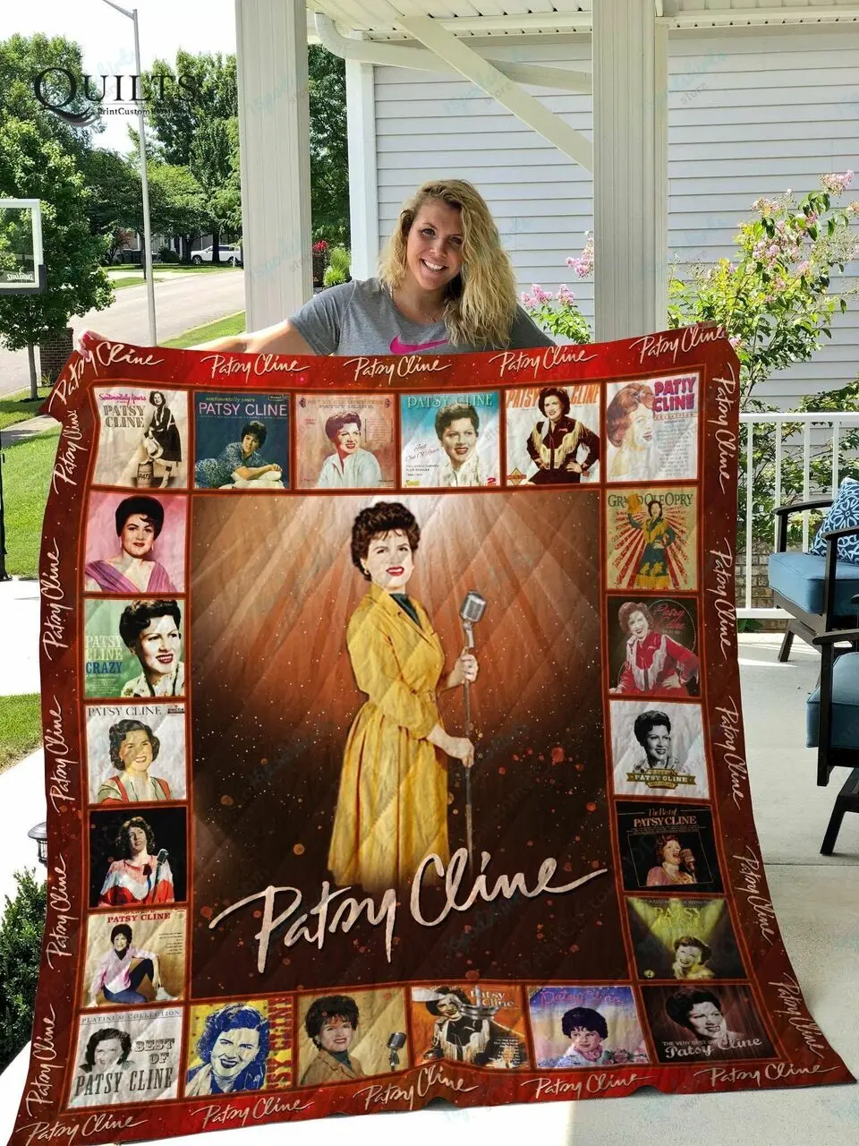 Tlmus Patsy Cline Quilt Blanket and Home Decor