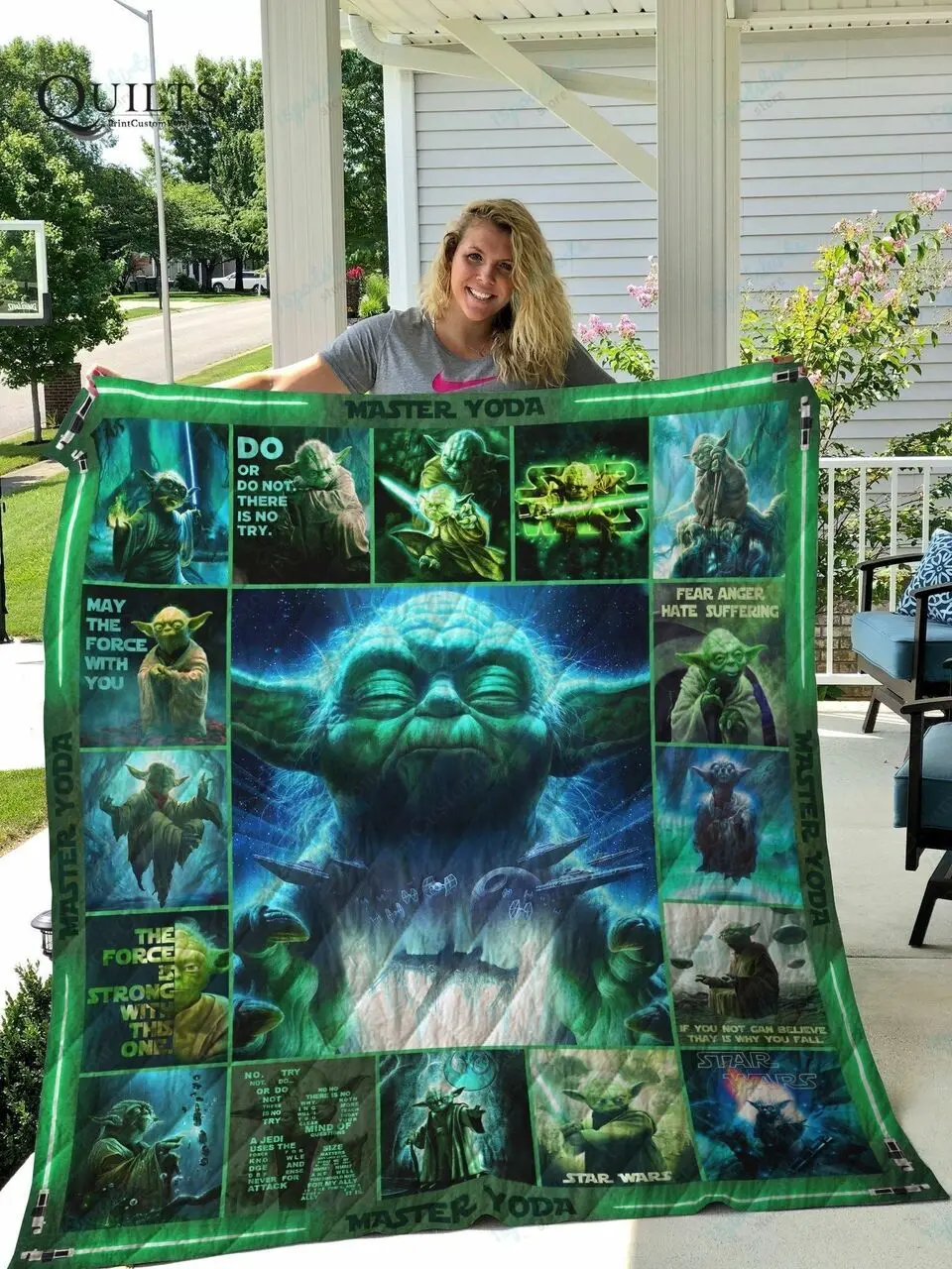 Tlmus Starw Master Yoda Quilt Blanket and Home Decor