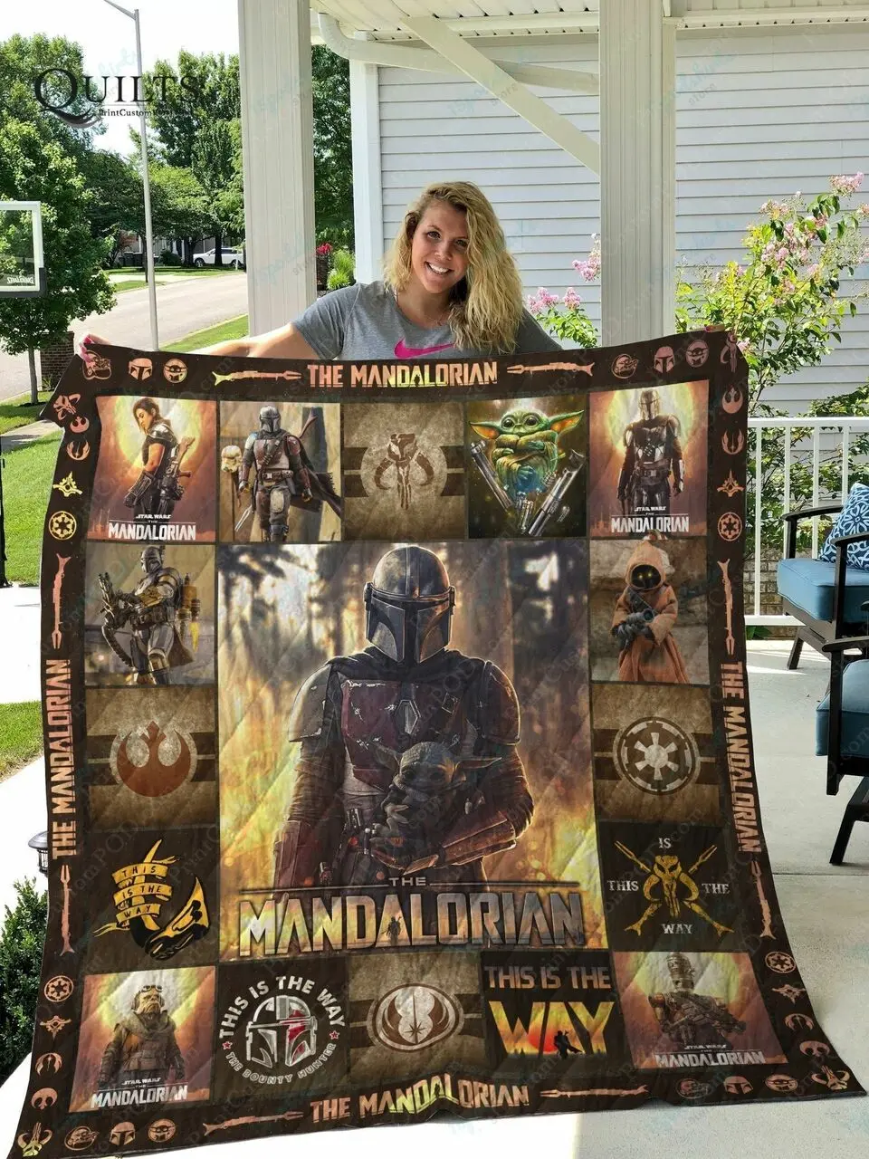 Tlmus The Mandalorian Ver 3 Quilt Blanket and Home Decor