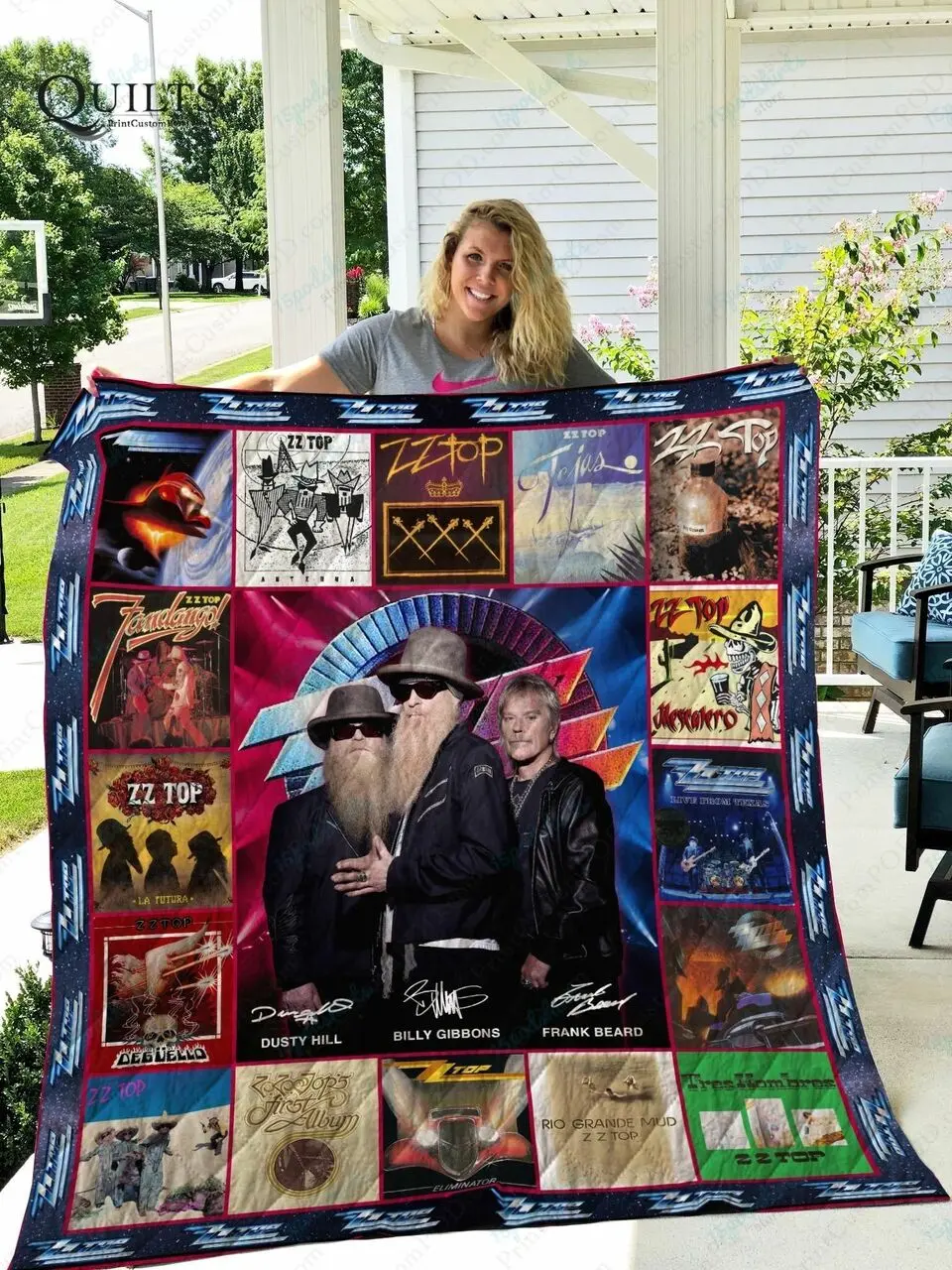 Tlmus Zz Top Quilt Blanket and Home Decor