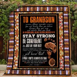 To Grandson Quilt Blanket Dhc1501803Vt and Home Decor