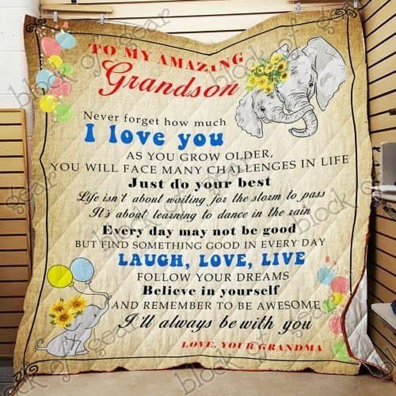 To My Amazing Grandson Cl18100711Mdq Quilt Blanket and Home Decor