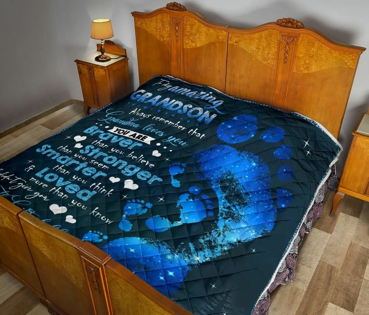 To My Amazing Grandson Quilt Blanket Dhc02011276Dd and Home Decor