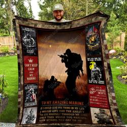 To My Amazing Marine Quilt Pn77 and Home Decor