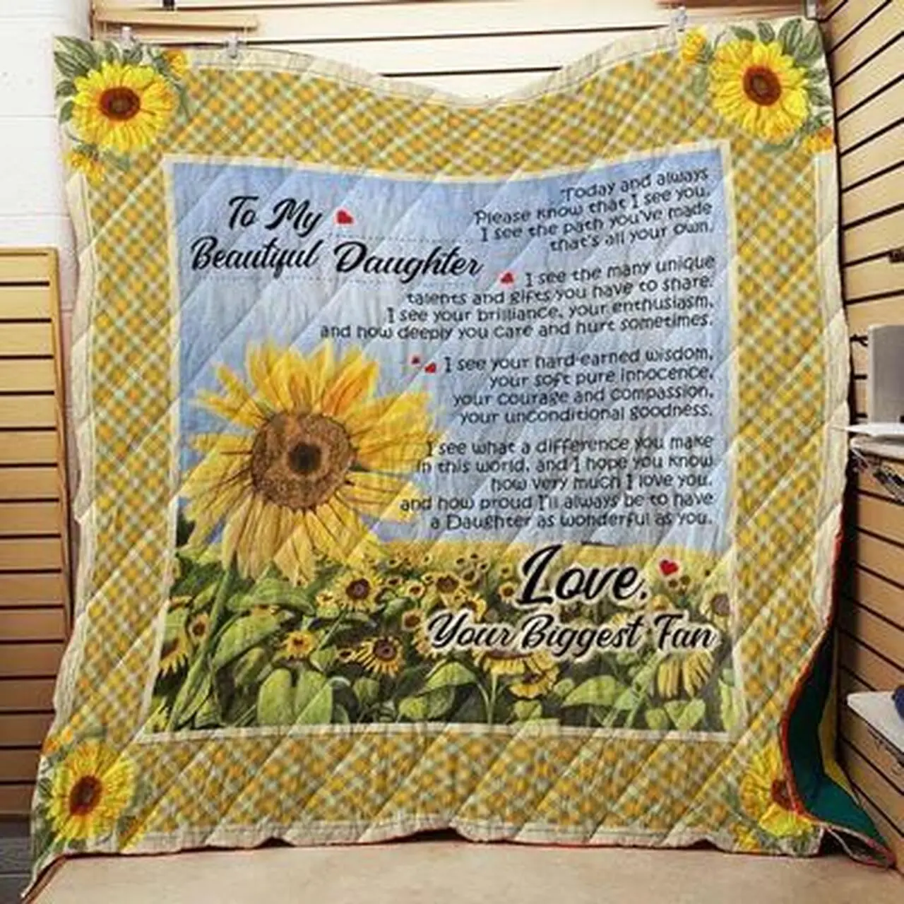 To My Beautiful Daughter Quilt Blanket Quilt and Home Decor