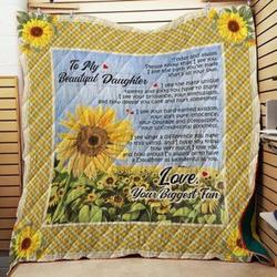 To My Beautiful Daughter Quilt Blanket  Quilt and Home Decor