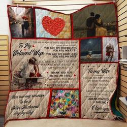 To My Beloved Wife Quilt Blanket  Quilt and Home Decor