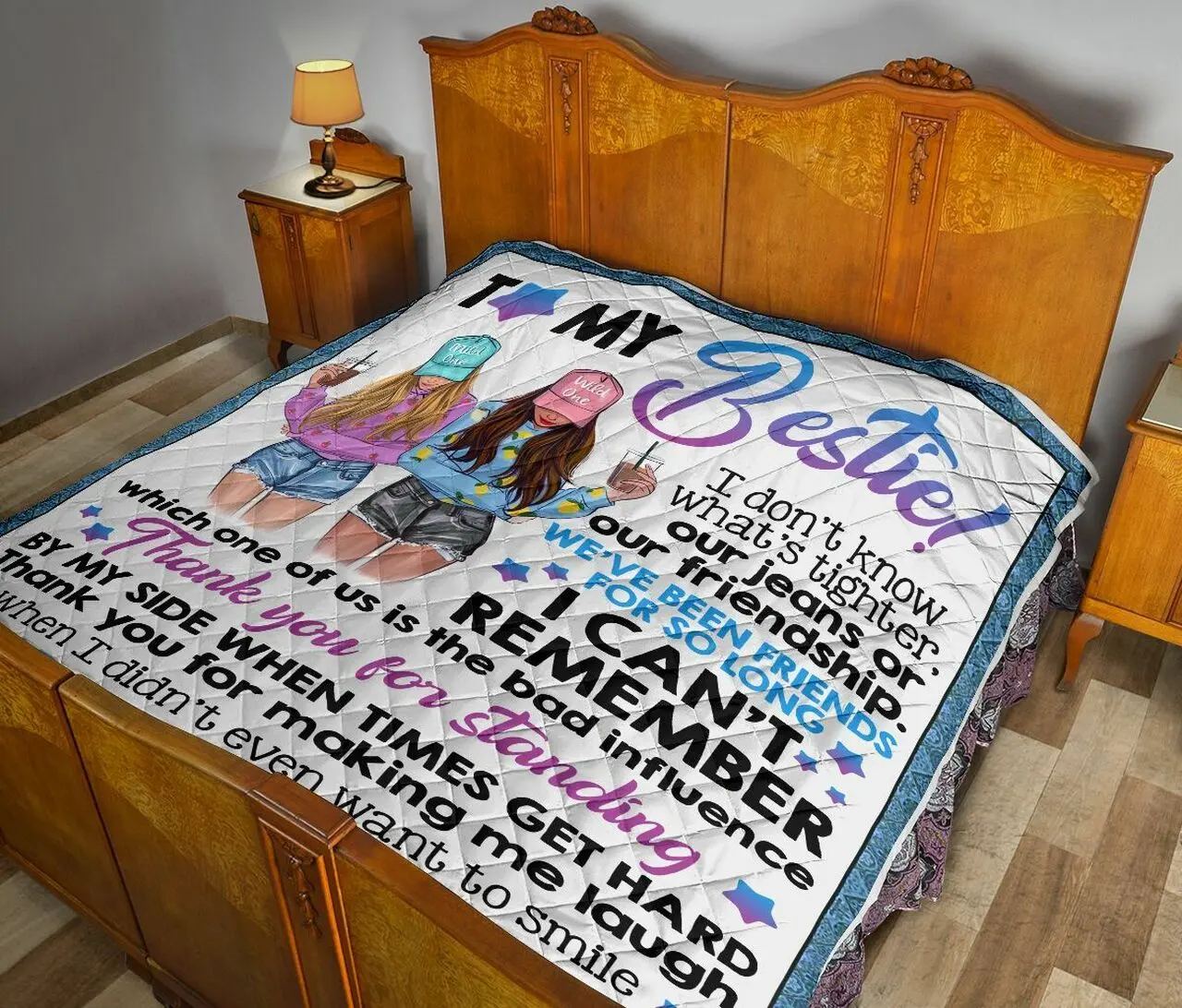 To My Bestie Quilt Blanket Dhc02011548Dd and Home Decor