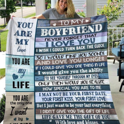 To My Boyfriend You Are My Love You Are My Life You Are The Only One I Want By My Side Quilt  Dnstyles and Home Decor