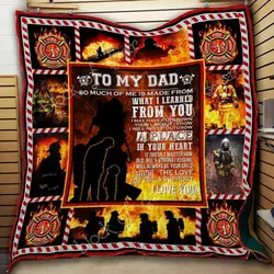 To My Dad, Firefighter Hur Quilt Bevrjo and Home Decor