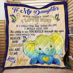 To My Daughter Elephant Cl2100533Mdq Quilt Blanket and Home Decor
